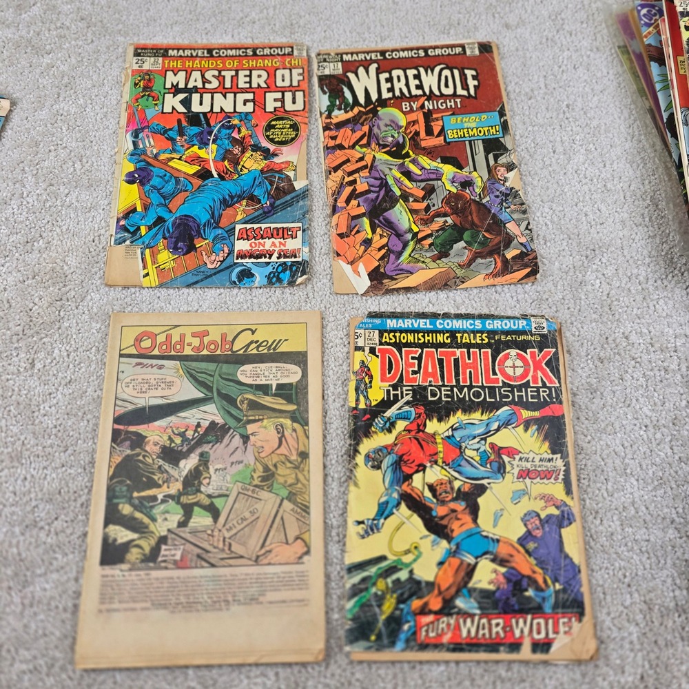 Marvel Comics Lot Master of Kung Fu Werewolf by Night Deathlok Bronze Age